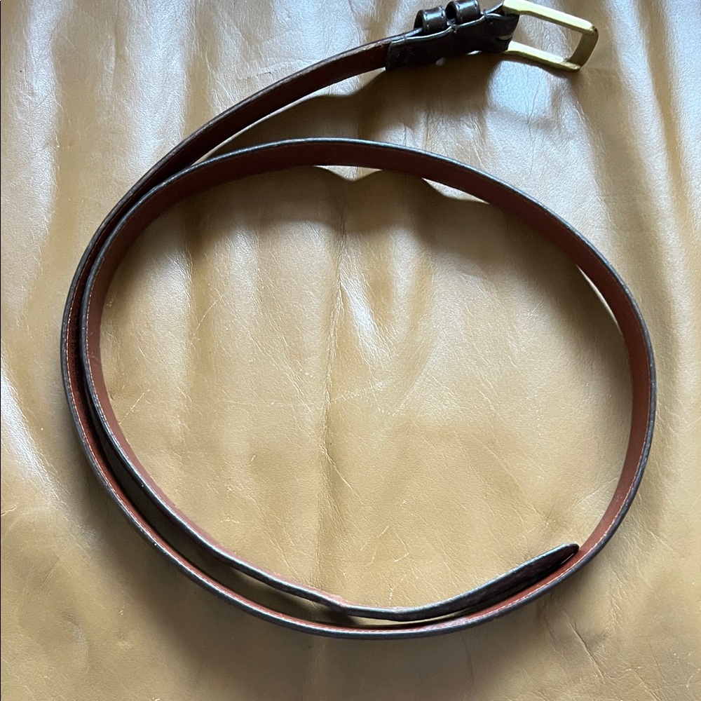 Coach Brown Leather Belt with Gold Buckle